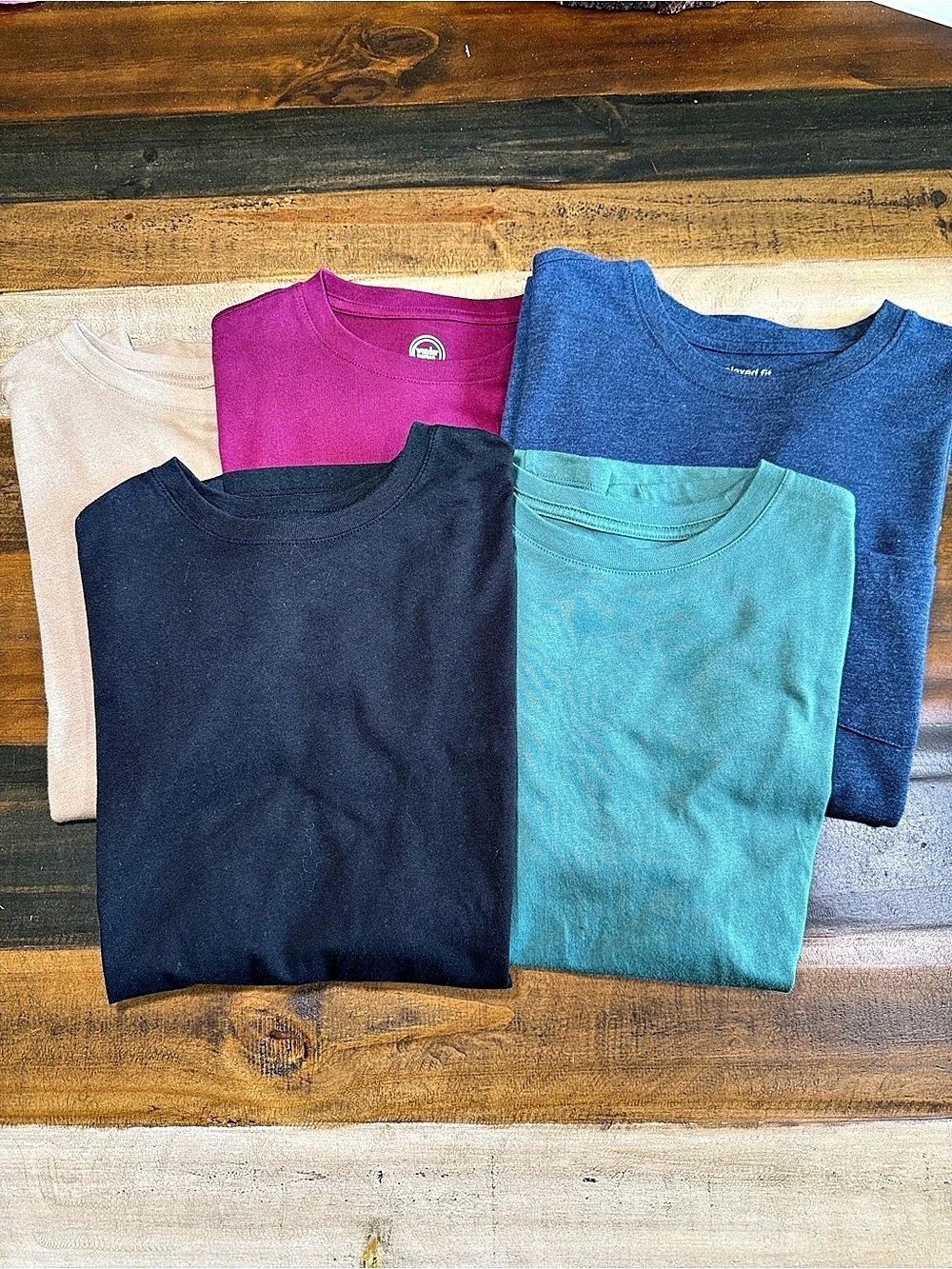 Wonder Nation Husky short-sleeve crewneck T-shirt multipack 5-Pack Short Sleeve